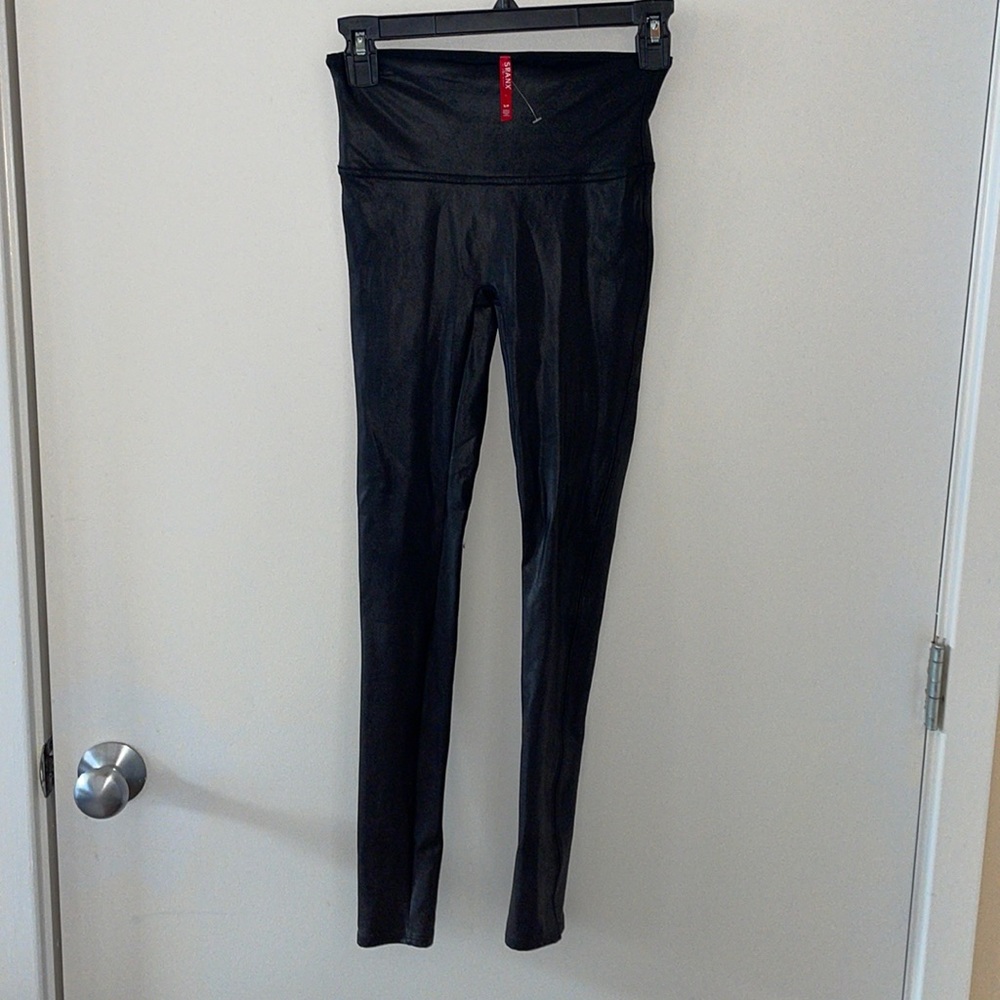 SPANX shiny black leggings